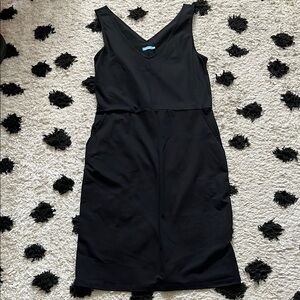 J. McLaughlin size small Black Midi Dress V-Neck Sleeveless
